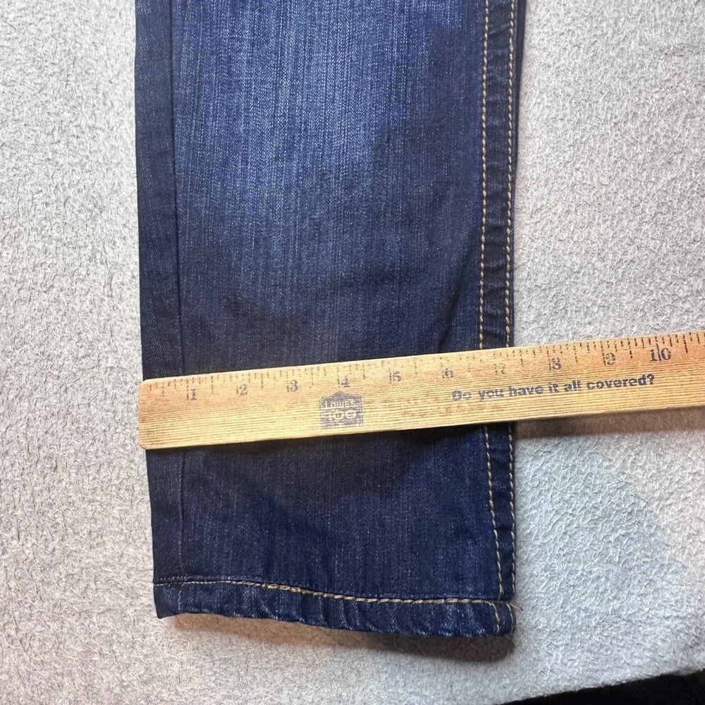 Request Jeans Mens 36x32 (36x27) Blue Premium‎ Straight Leg Studded Flap Pocket
